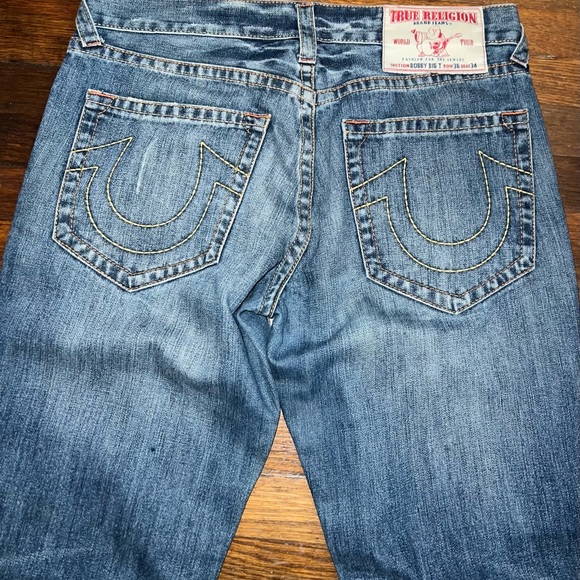 Men’s TRUE RELIGION Bobby Big T jeans (size 36x34) - Picture 3 of 6